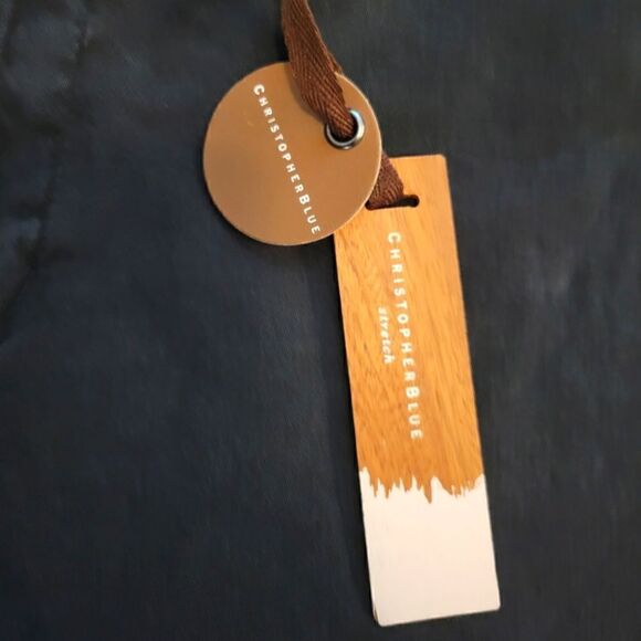 NWT CHRISTOPHER BLUE STRETCH LOWER RISE SIZE BLACK PLANTS SZ.12L - Picture 3 of 5